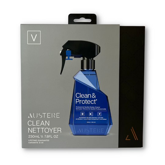 Austere V Series Clean & Protect packaging
