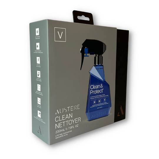 Austere V Series Clean & Protect packaging front