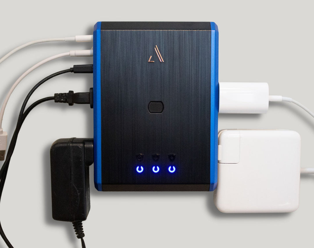 Austere V Series 4-Outlet Wall Charger in use