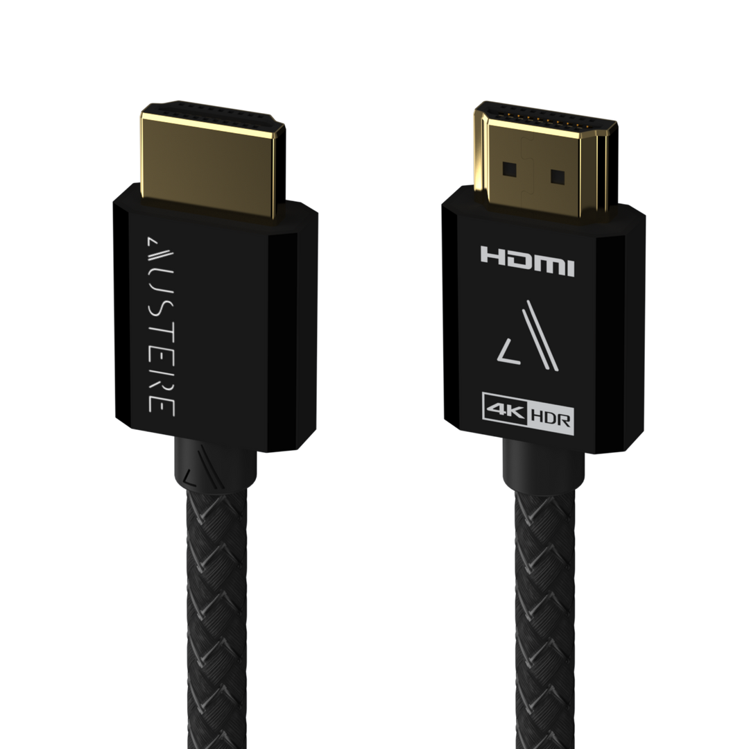 HDMI cable with 'Austere' branding on a white background