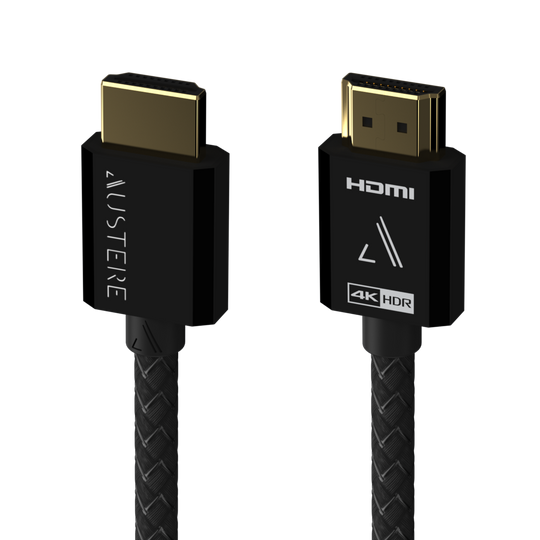 HDMI cable with 'Austere' branding on a white background