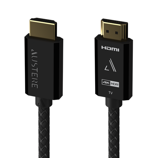 HDMI cable with 'Austere' branding on a white background