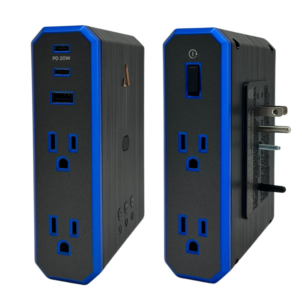 V Series \\ 4-Outlets Wall Charger & Surge Protector With Omniport USB & 20W USB-C PD Ports