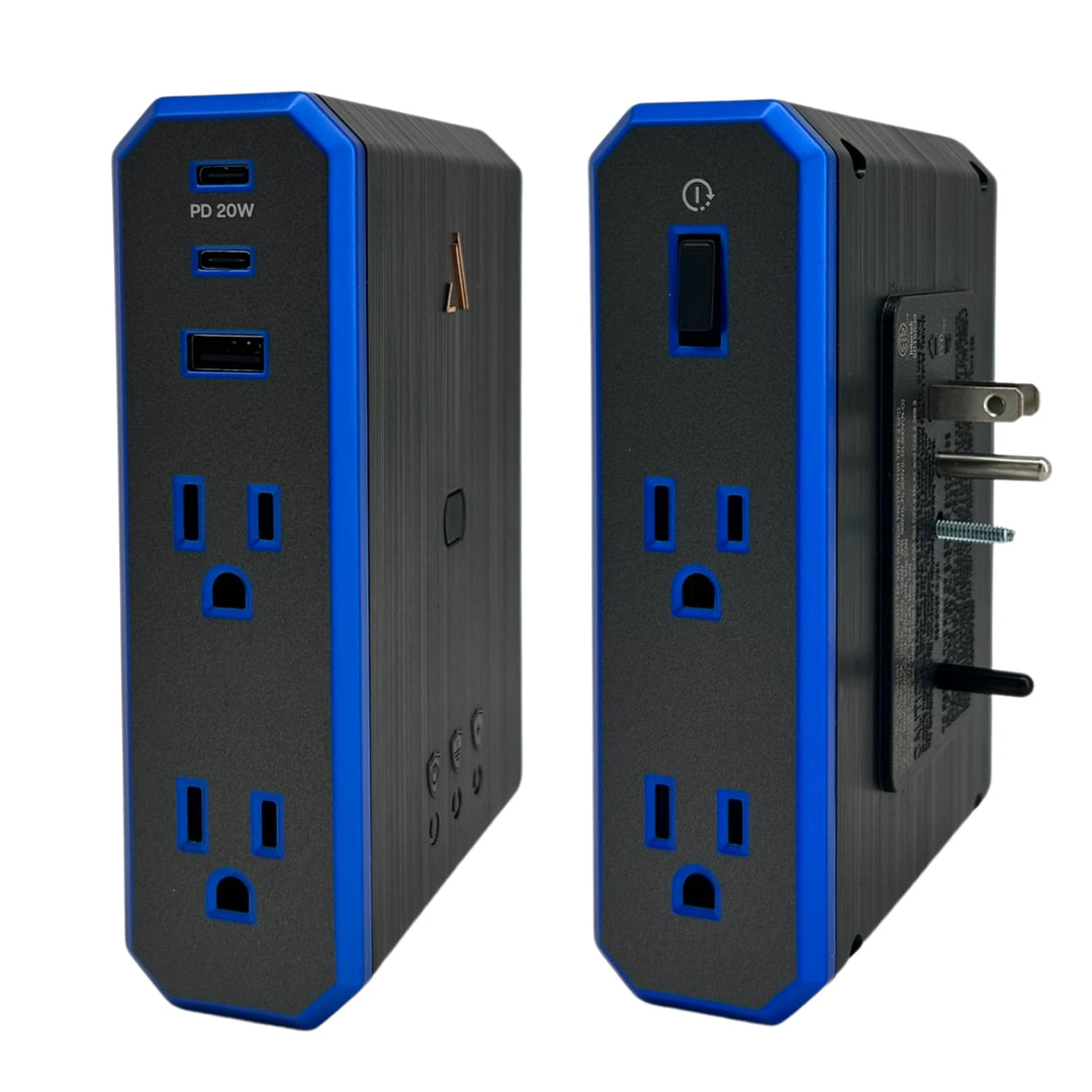 V Series \\ 4-Outlet Wall Charger With Omniport USB & 20W USB-C PD Ports