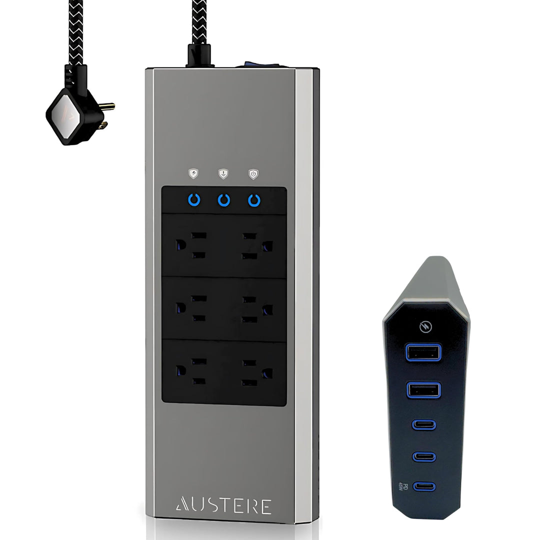 VII Series \\ 6-Outlet Power Surge Protector With Omniport USB & 45W USB-C PD Ports