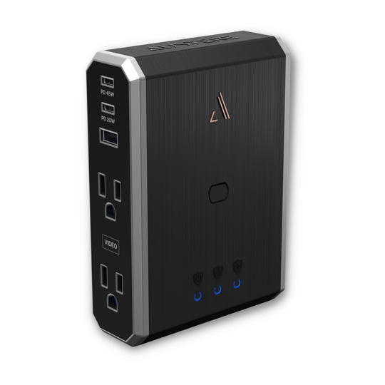 Vll Series \\ 4-Outlets Wall Charger & Surge Protector With Omniport USB, 45W USB-C PD & 20W USB-C PD Ports