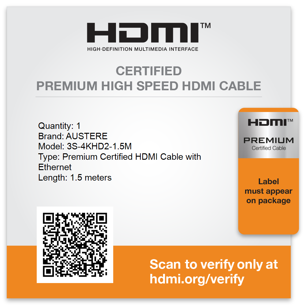 Austere III Series 4K HDMI certification